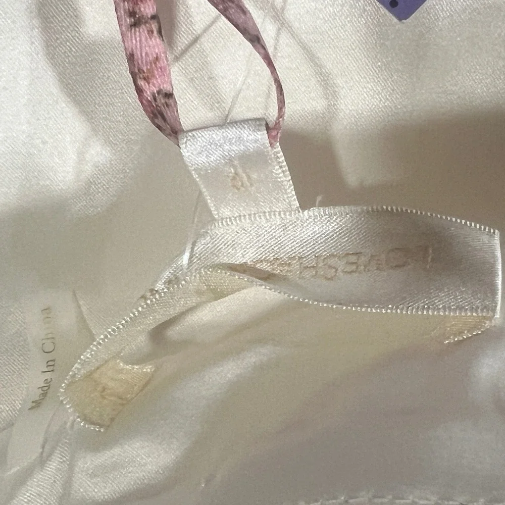 LoveShackFancy Adelaide Dress Cream Black Bow Mini Sweetheart D2432-2004 Size 12 - Picture 5 of 6
